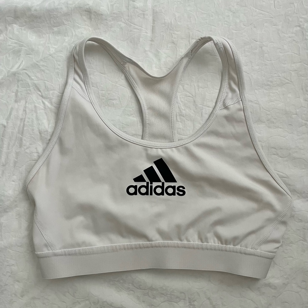 Adidas white sports bra